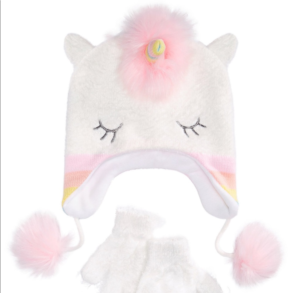 Unicorn Hat and Glove Set